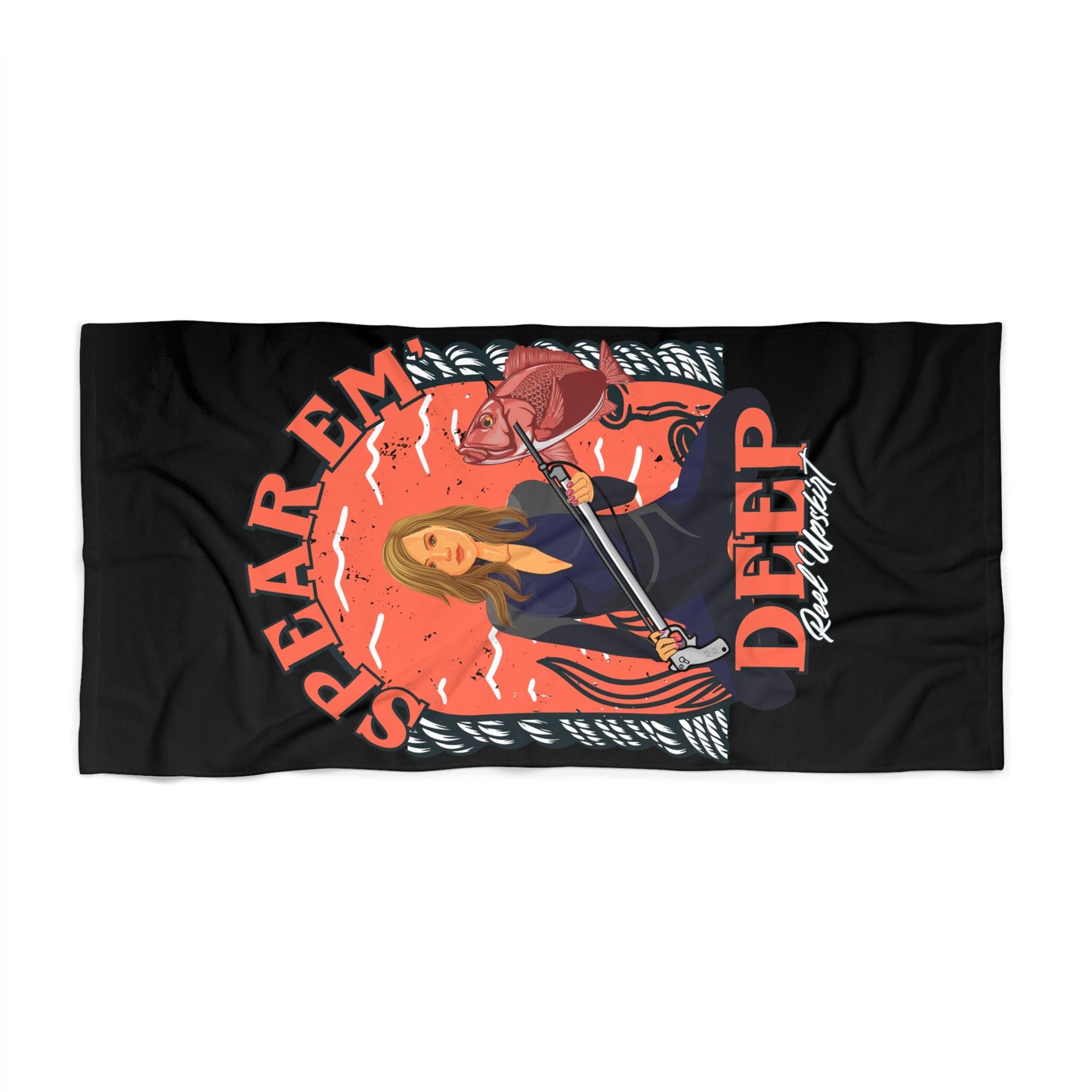 Beach Towel - Spear em Deep Design