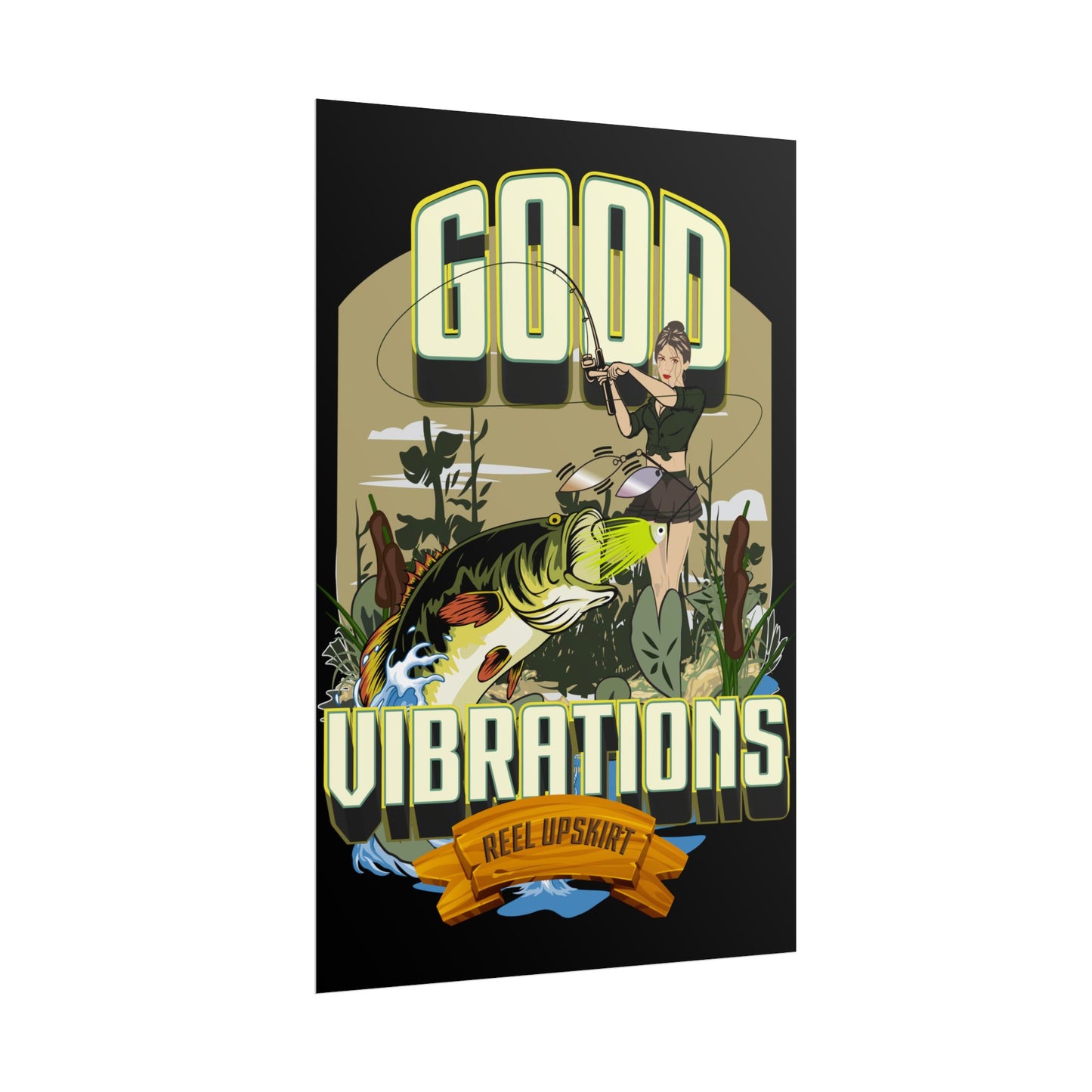 Good Vibrations Bass Fishing Rolled Posters