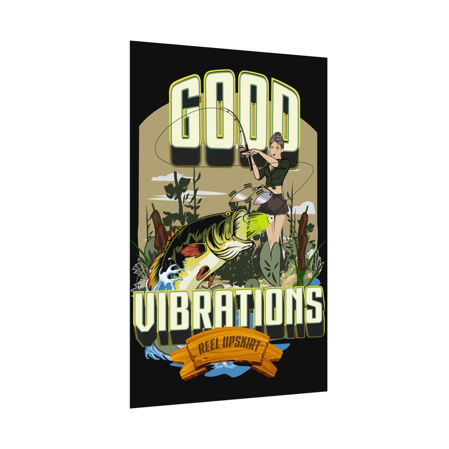 Good Vibrations Bass Fishing Rolled Posters