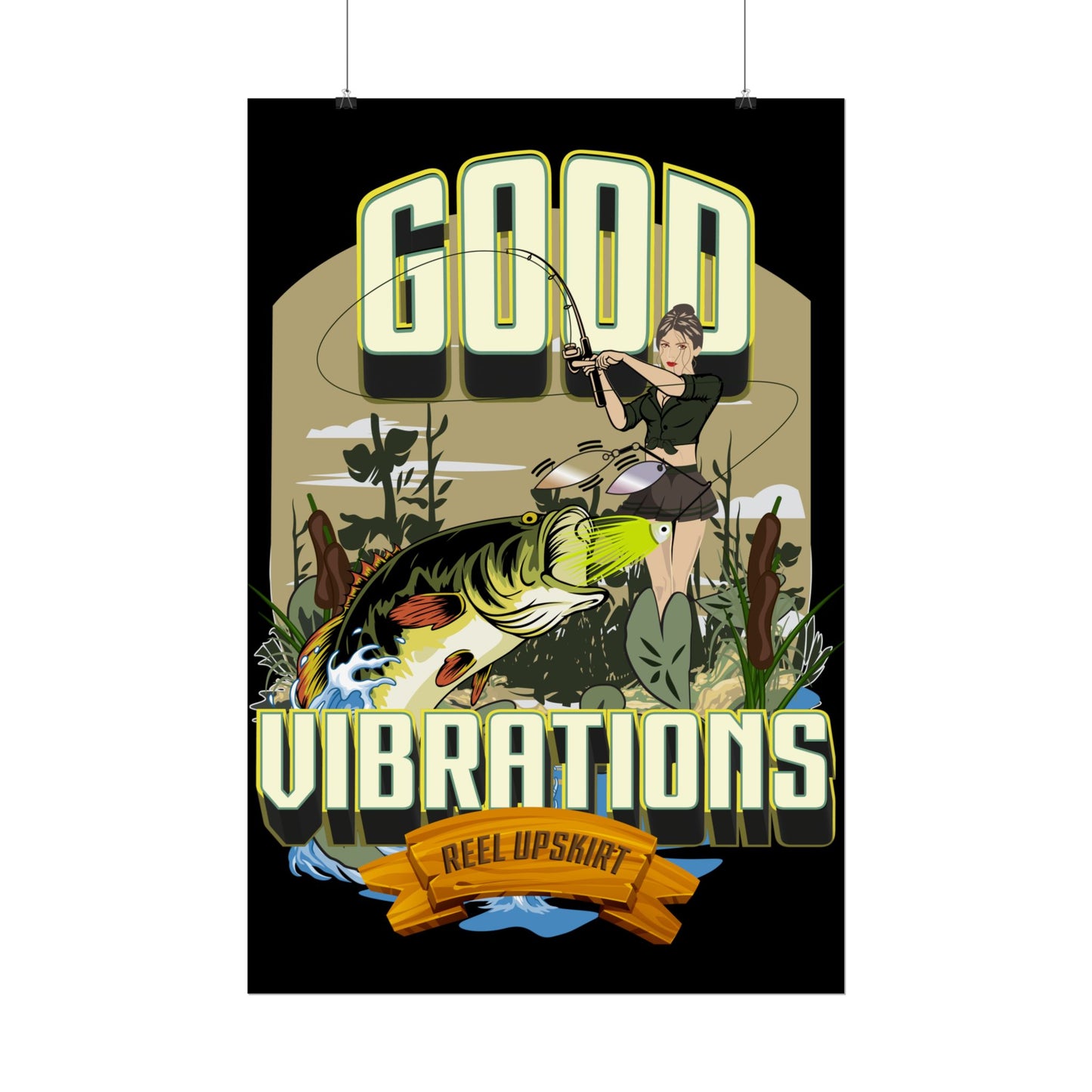 Good Vibrations Bass Fishing Rolled Posters