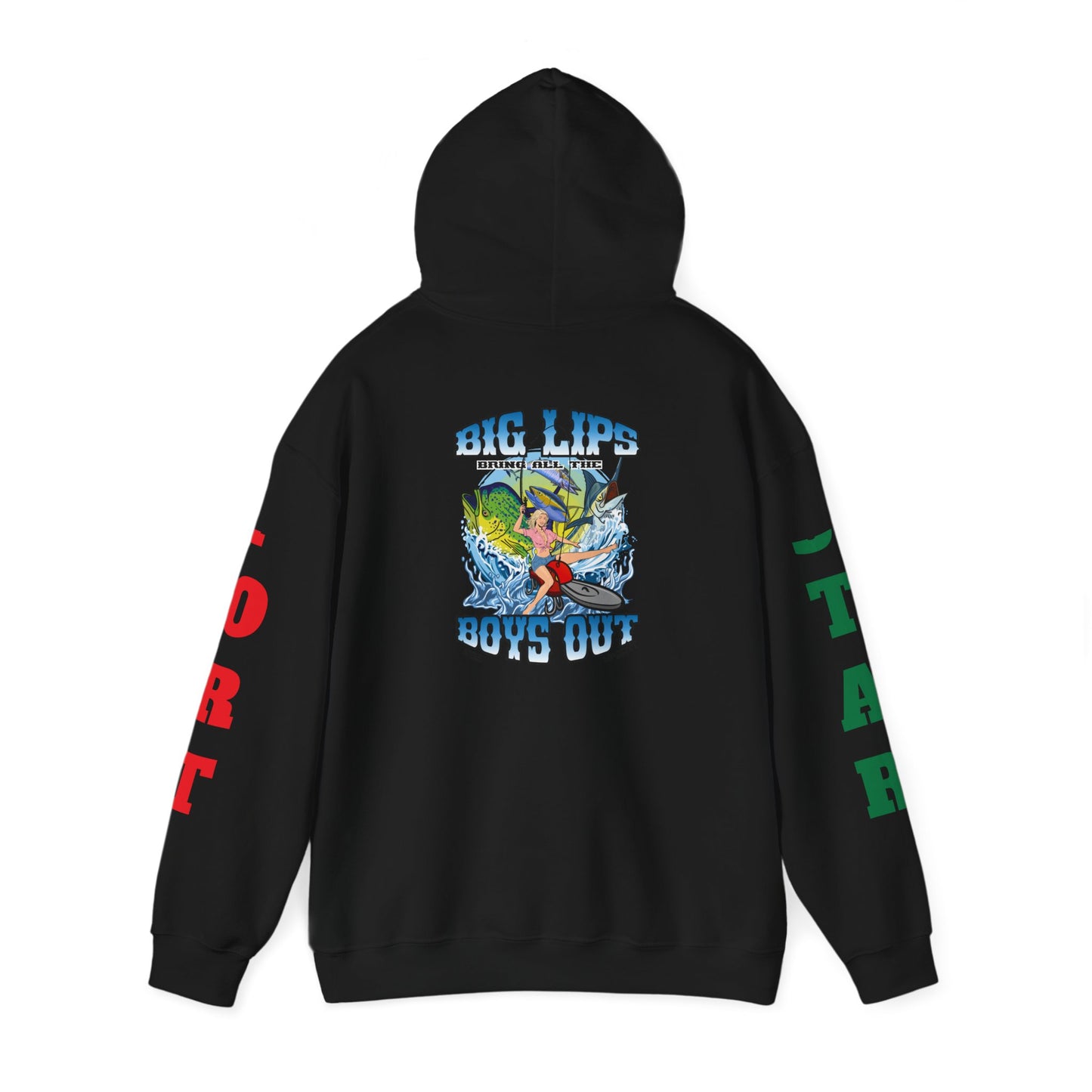 Big Lips Bring The Boys Out Hoodie Port/Star Sleeves