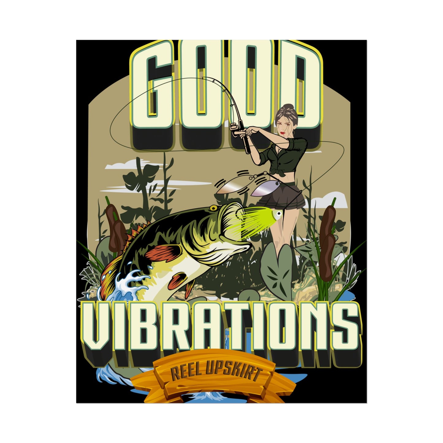 Good Vibrations Bass Fishing Rolled Posters