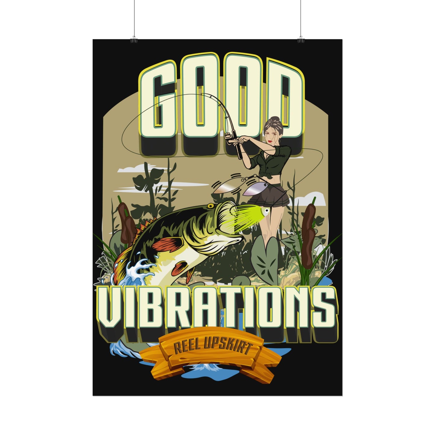 Good Vibrations Bass Fishing Rolled Posters
