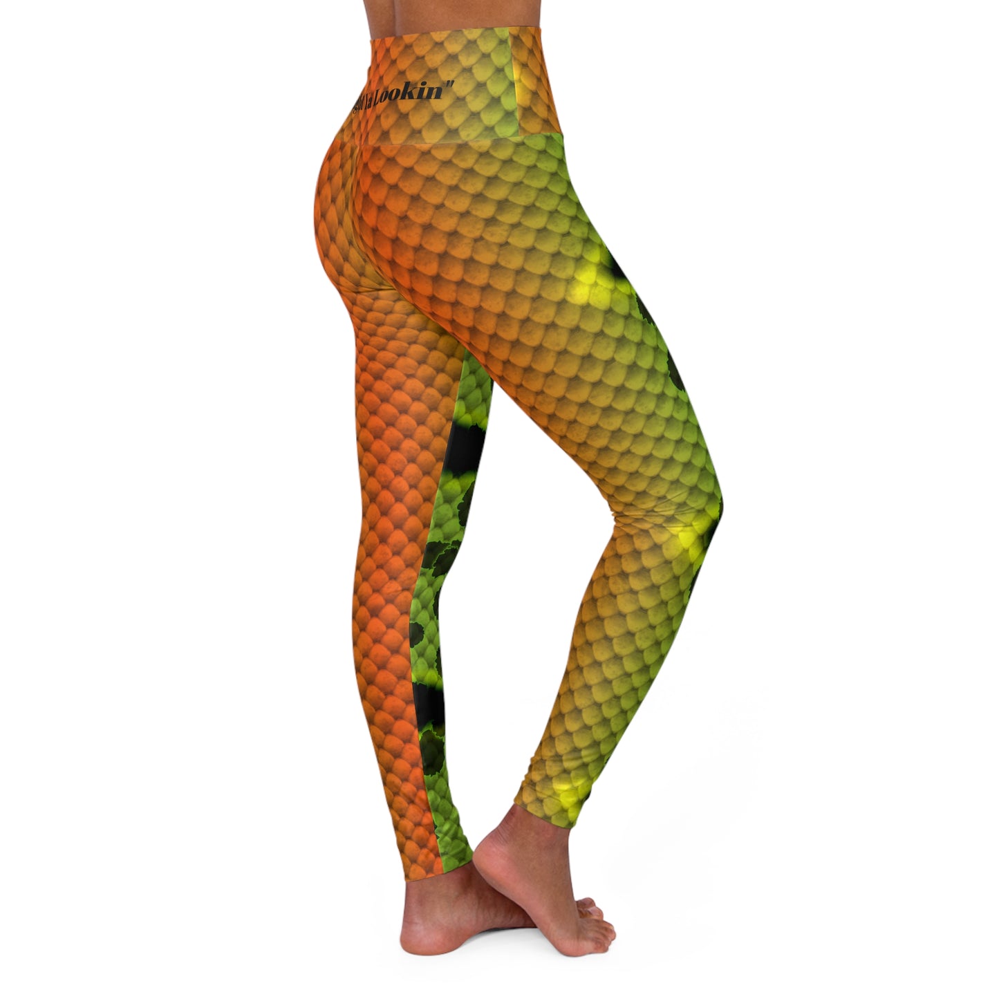 Peacock Bass inspired Design High Waisted Yoga Leggings
