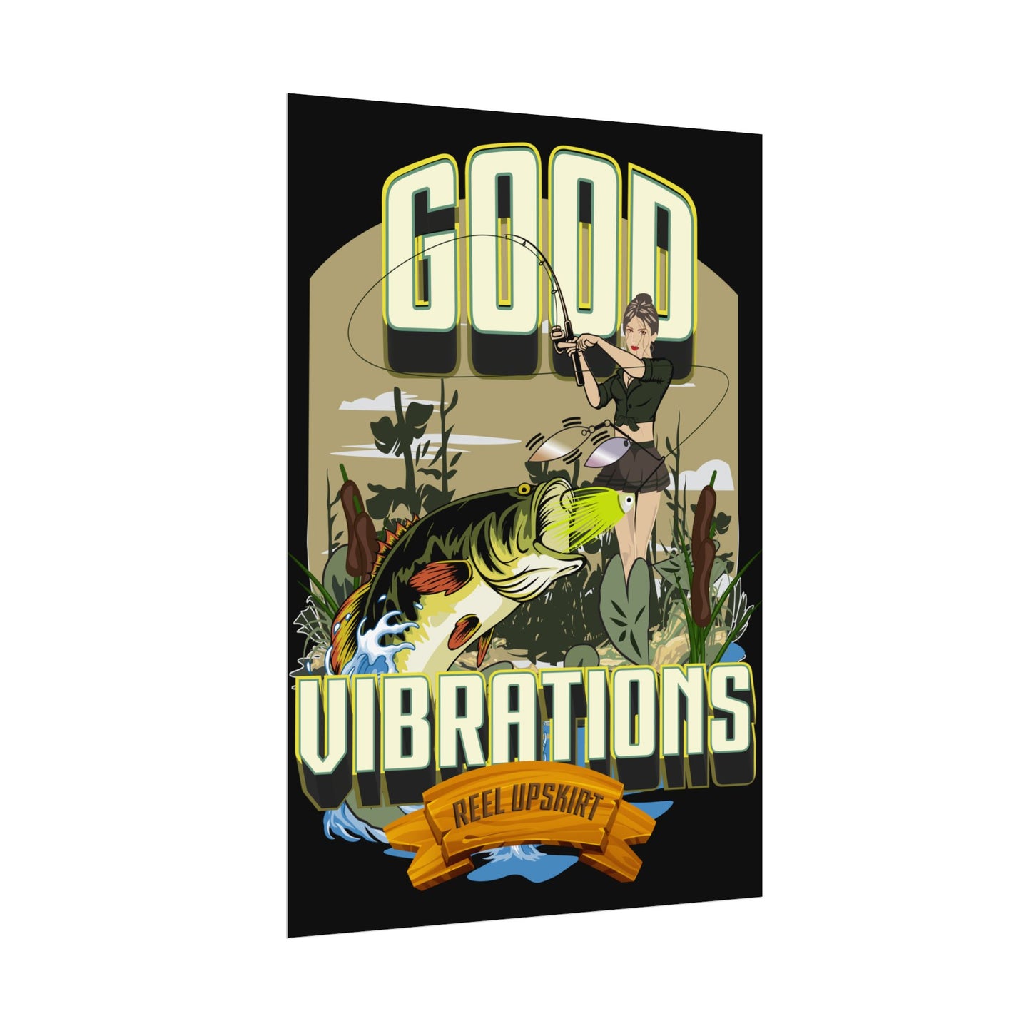 Good Vibrations Bass Fishing Rolled Posters