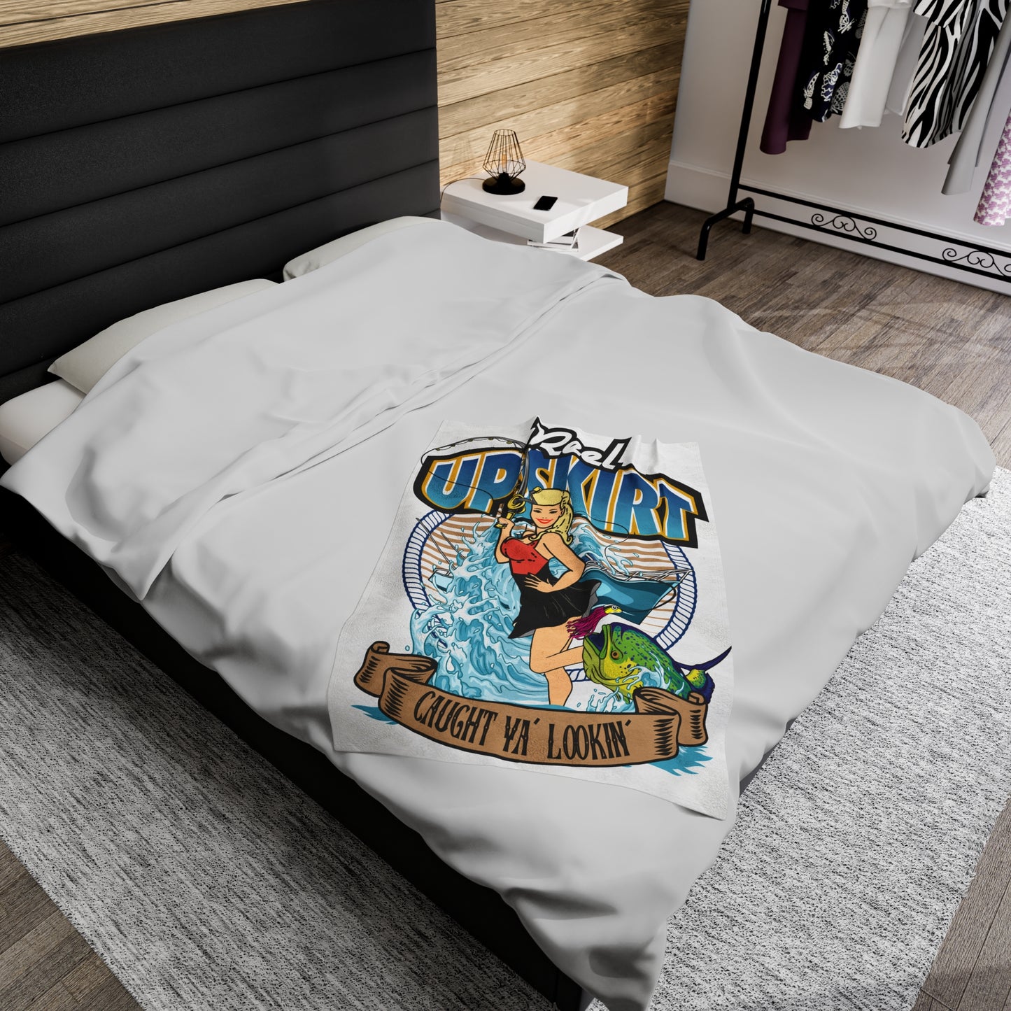 Velveteen Plush Blanket - Caught Ya Lookin’ Throw Fishing Boating