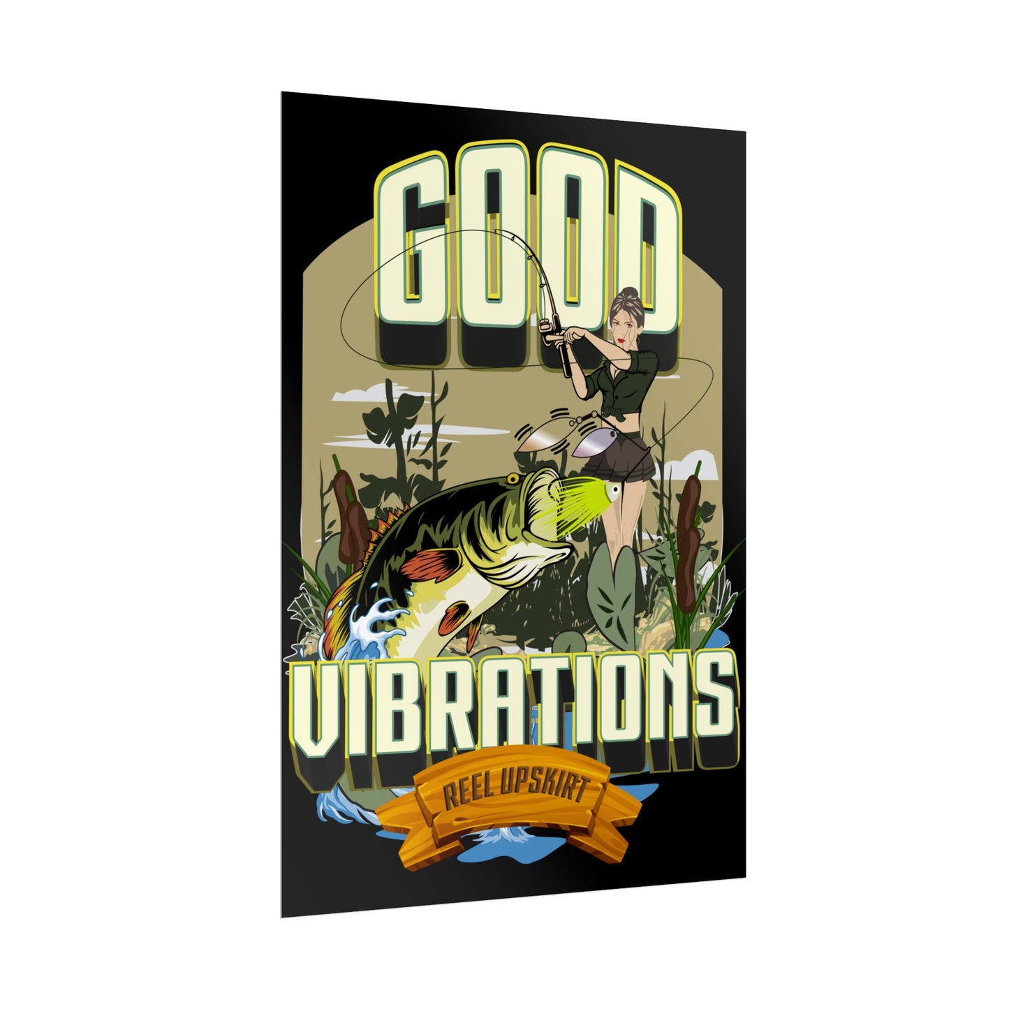 Good Vibrations Bass Fishing Rolled Posters