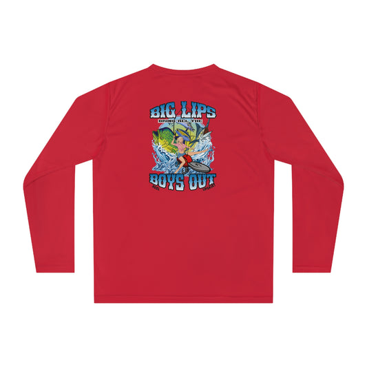 Long Sleeve Performance Shirt Big Lips Bring All the Boys Out UPF-40