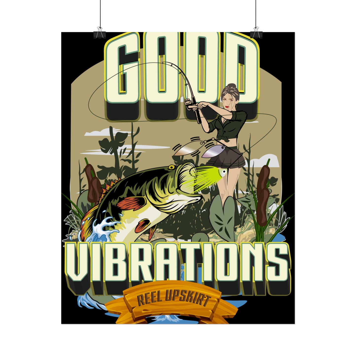 Good Vibrations Bass Fishing Rolled Posters