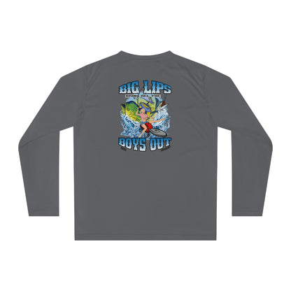 Fishing Long Sleeve Performance Shirt with Big Lips Print