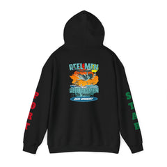 Hooded Sweatshirt Real Men Outboards Real Women Inboards, Port & Star Printed on Sleeves