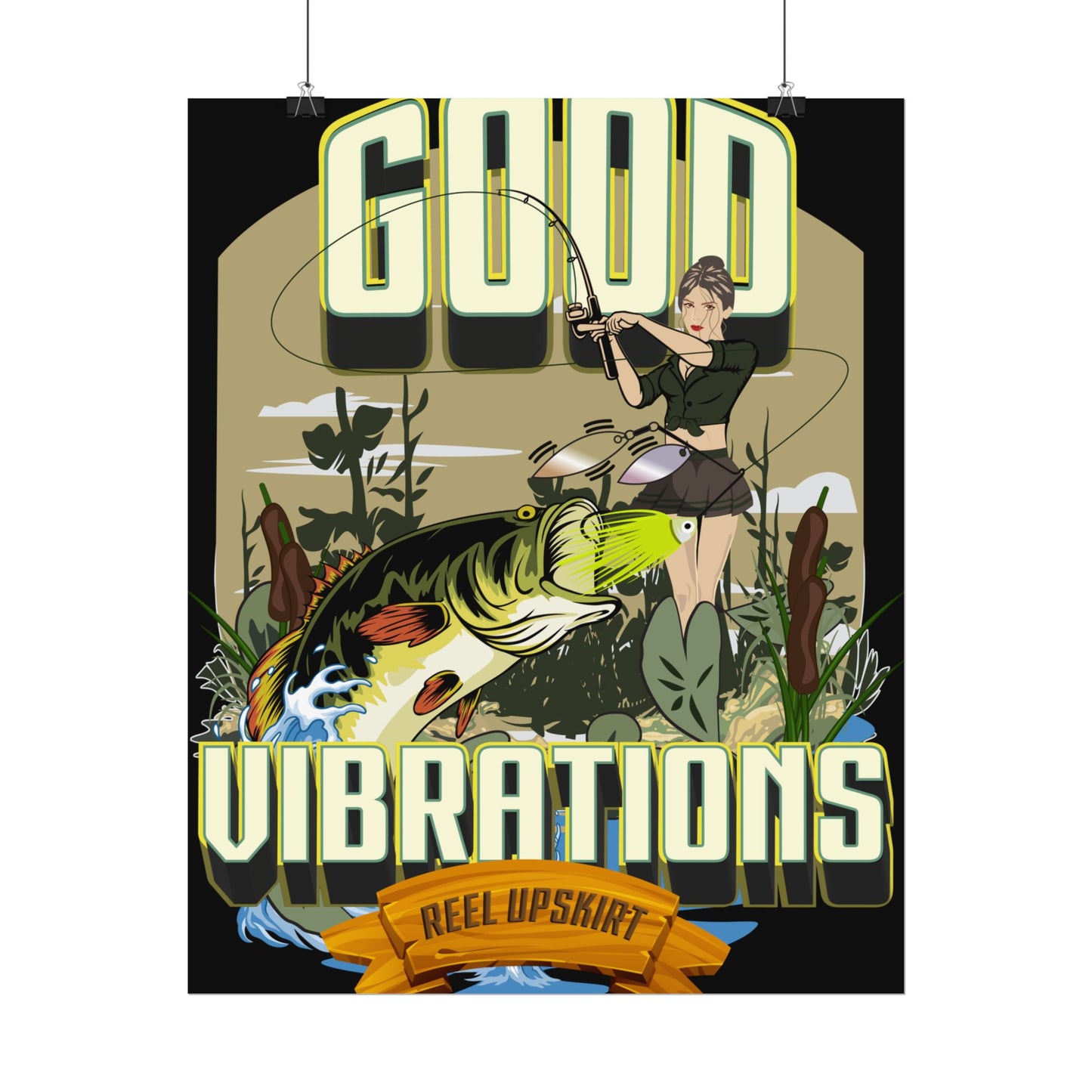 Good Vibrations Bass Fishing Rolled Posters