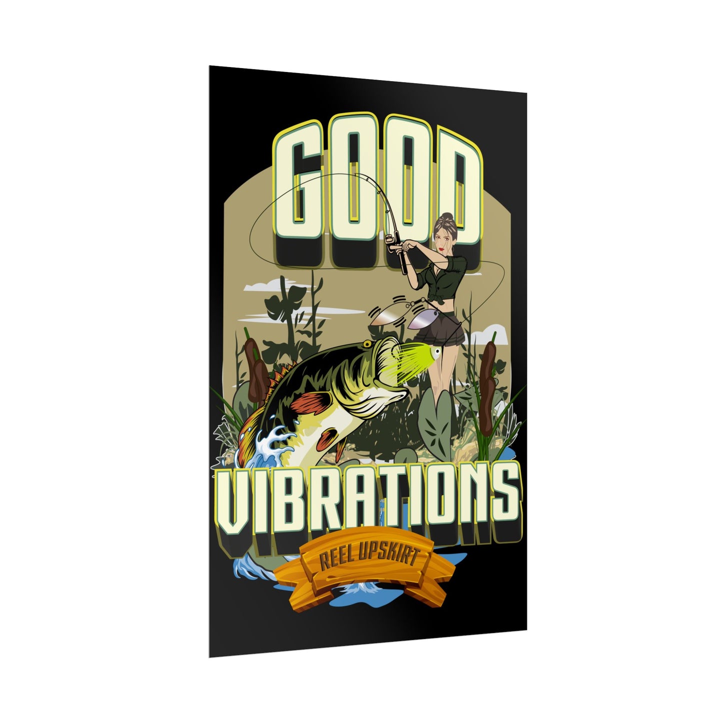 Good Vibrations Bass Fishing Rolled Posters