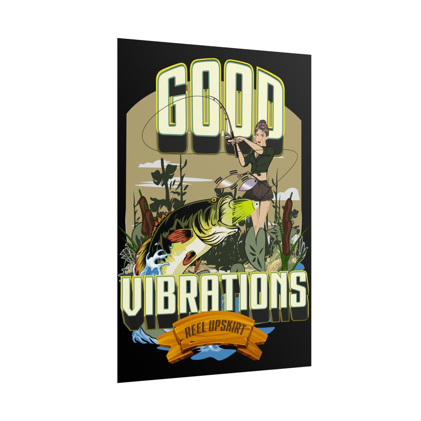 Good Vibrations Bass Fishing Rolled Posters