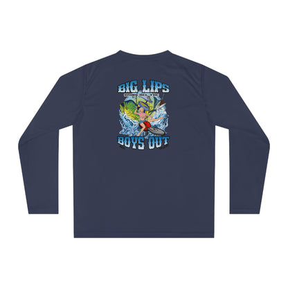 Fishing Long Sleeve Performance Shirt with Big Lips Print