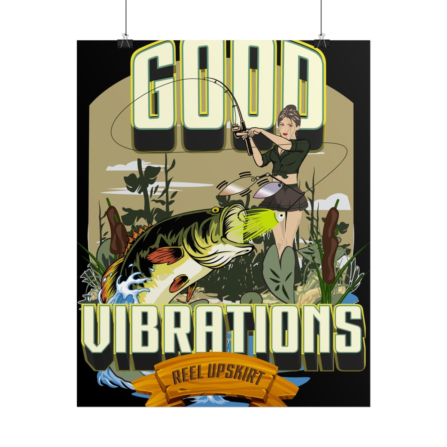 Good Vibrations Bass Fishing Rolled Posters
