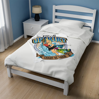 Velveteen Plush Blanket - Caught Ya Lookin’ Throw Fishing Boating